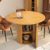 Table à manger ronde 120 cm avec rangement