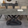 Table de salle à manger extensible grise marbré