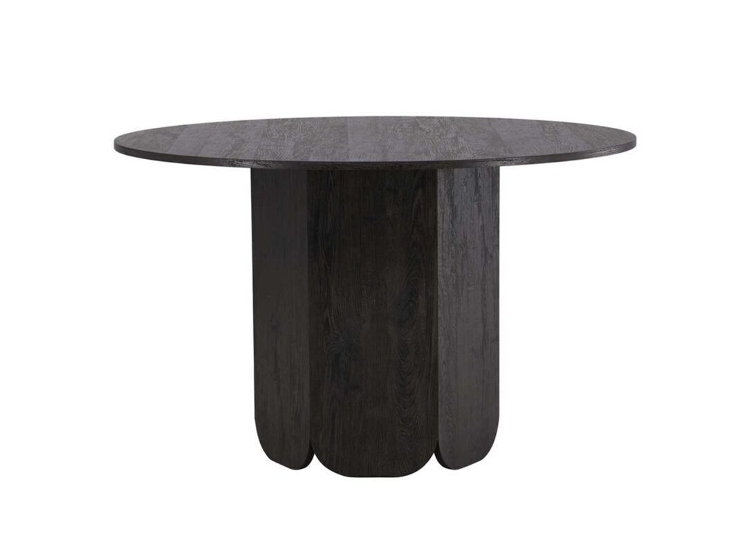 Table de repas ronde bois foncé 120 cm