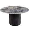 Table de salle à manger ronde aspect marbre gris 120cm