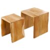 Lot de 2 tables basses en bois d'acacia massif forme de U
