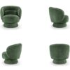 Fauteuil rotatif en tissu bouclé vert moderne