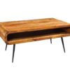 Table basse 90cm en bois de sesham massif avec grande niche ouverte