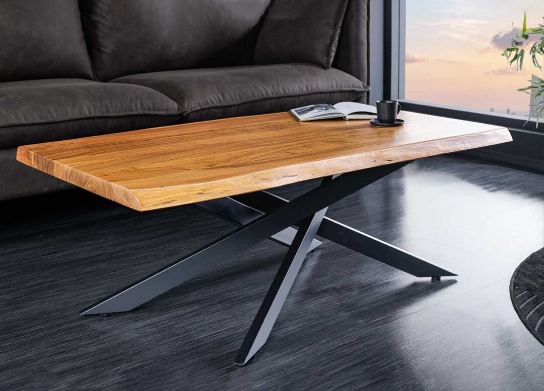 Table basse 110 cm bois d'acacia massif