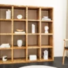 Bibliothèque en bois de manguier massif 16 comartiments