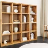 Bibliothèque en bois de manguier massif 16 comartiments
