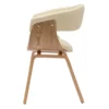 Chaise de salle à manger simili cuir beige et bois plaqué chêne