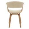 Chaise de salle à manger simili cuir beige et bois plaqué chêne