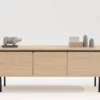 Meuble tv 160 cm bois clair 3 portes