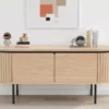 Meuble TV 120 cm en bois plaqué chêne