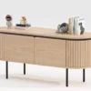 Meuble TV 120 cm en bois plaqué chêne