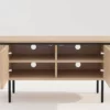Meuble TV 120 cm en bois plaqué chêne