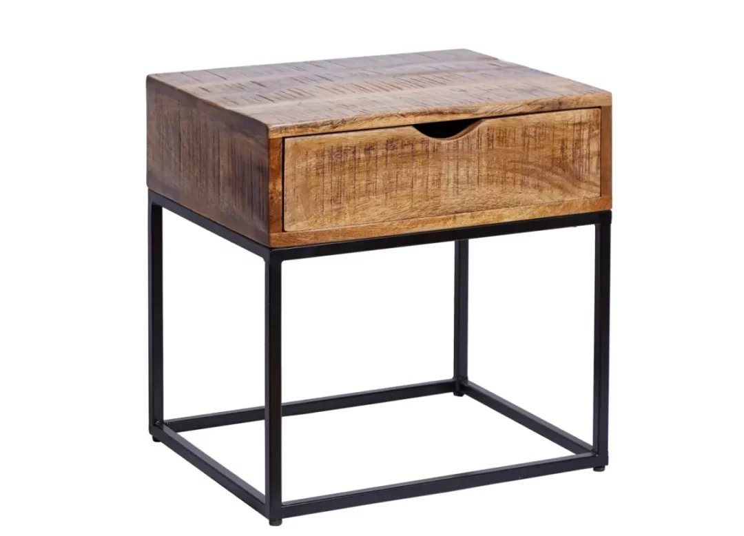 Table de chevet en bois de manguier massif
