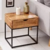 Table de chevet en bois de manguier massif