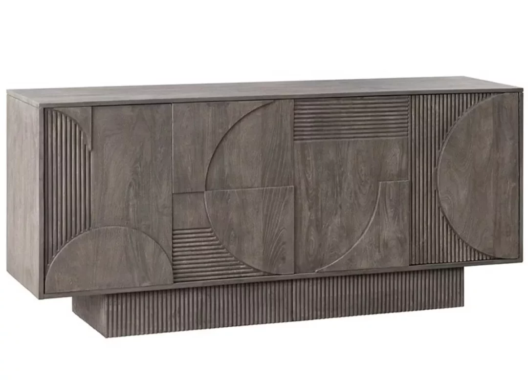 Buffet 170cm en bois de manguier décor 3d
