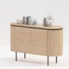 Buffet 2 portes placage bois de chêne naturel 120 cm