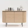 Buffet 2 portes placage bois de chêne naturel 120 cm