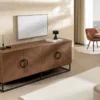 Buffet 4 portes de 180 cm en bois de noyer foncé