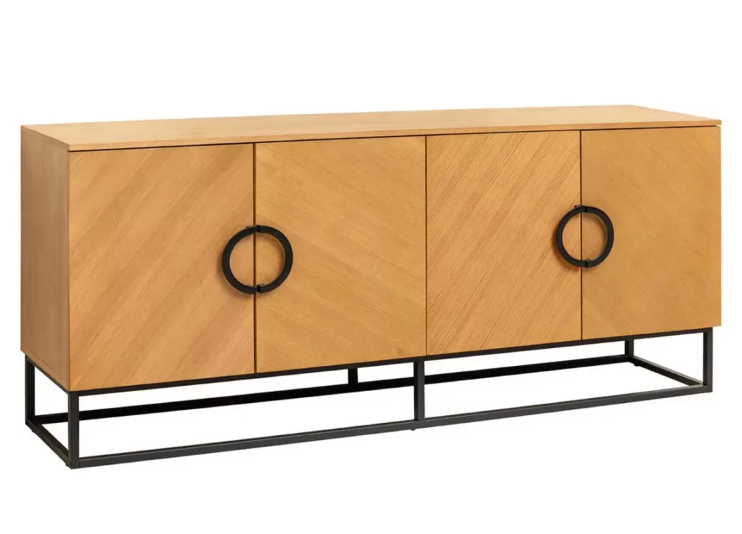 Buffet en bois plaqué chêne de 180 cm