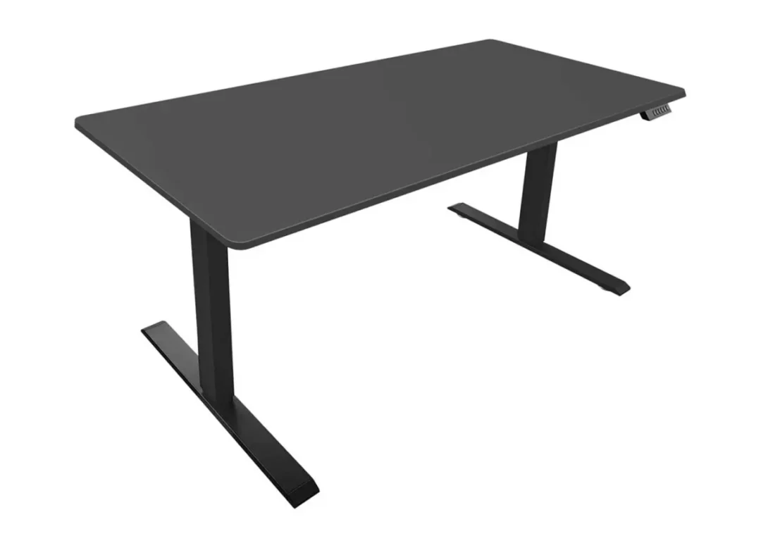 Bureau 140 cm relevable gris anthracite