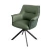 Chaise en cuir et tissu vert - Vert mélèze
