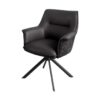 Chaise en cuir et tissu noir