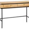 Console en bois plaqué chêne 120 cm 2 tiroirs