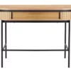 Bureau 120 cm en bois plaqué pieds métal noir