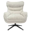 Fauteuil tissu texturé beige rotatif à 360°