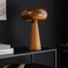 Lampe de table en bois d'acacia massif forme champignon
