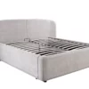 Lit coffre 180 x 200 cm en tissu bouclé grège