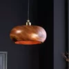 Lustre suspendu en bois massif forme champignon