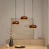 Lustre suspendu en bois massif forme champignon