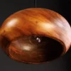 Lustre suspendu en bois massif forme champignon