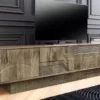 Meuble TV 200cm en bois de manguier massif grisé