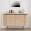 Buffet 2 portes placage bois de chêne naturel 120 cm