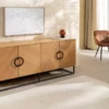 Buffet en bois plaqué chêne de 180 cm