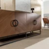 Buffet 4 portes de 180 cm en bois de noyer foncé