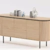 Buffet 160 cm en bois plaqué de chêne 3 portes