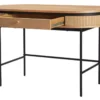 Bureau 120 cm en bois plaqué pieds métal noir