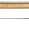 Console en bois plaqué chêne 120 cm 2 tiroirs