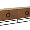Meuble TV 180 cm en bois plaqué de noyer 4 portes