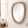 Miroir mural organique en bois de pin