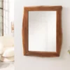 Miroir mural en bois d'acacia massif 100cm