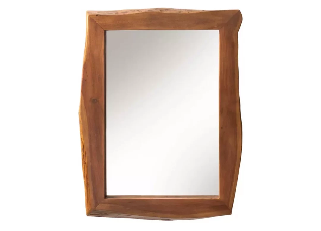 Miroir mural en bois d'acacia massif 100cm