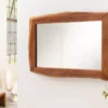 Miroir mural en bois d'acacia massif 100cm