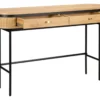 Console en bois plaqué chêne 120 cm 2 tiroirs