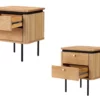 Table de chevet bois plaqué de chêne 2 tiroirs