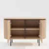 Buffet 2 portes placage bois de chêne naturel 120 cm