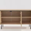 Buffet 160 cm en bois plaqué de chêne 3 portes